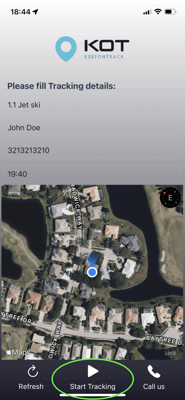 Mobile App Live Tracking